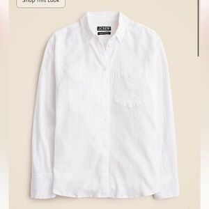 J. Crew Garçon Classic Shirt in Gauze White Button Up Size 22